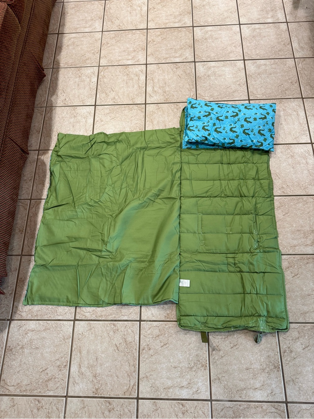 Kids Alligator Nap Mat with Blanket & Pillow – Preschool Kindergarten - Picture 4 of 6
